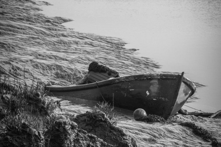 Rowing boat on the Usk, Newport Rowing boat on the Usk, Newport.